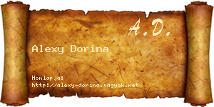 Alexy Dorina névjegykártya